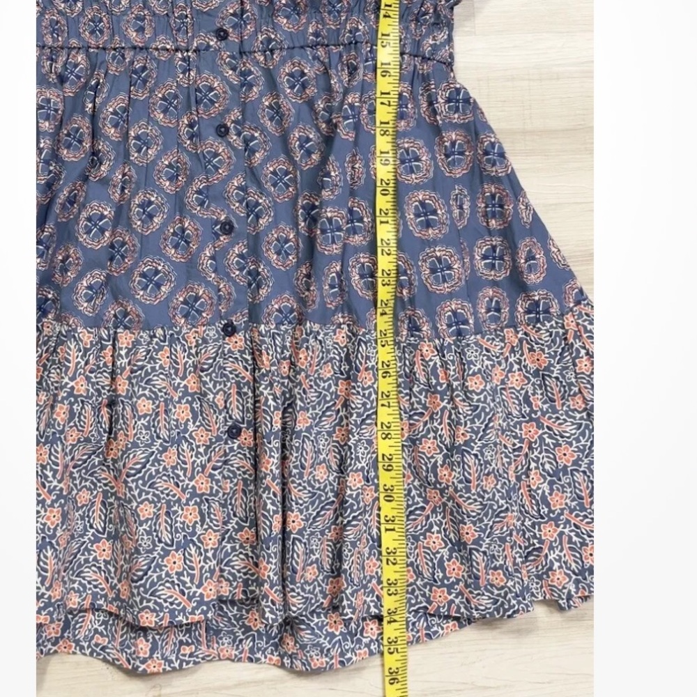 Roller Rabbit Primrose Shea Printed Long Puff Sleeve Notch Collar Dress. Size: L - Picture 6 of 9